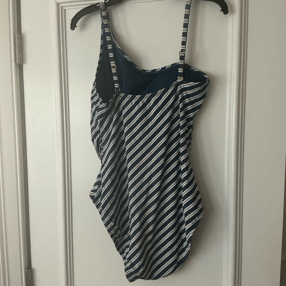 Bleu Rod Beattie Navy and White Striped One-Piece Swimsuit - Picture 4 of 8